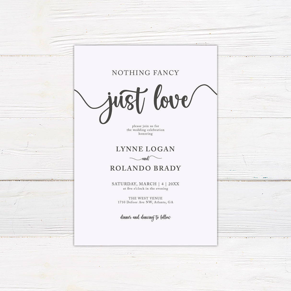 Nothing Fancy Invitation - goprintplus