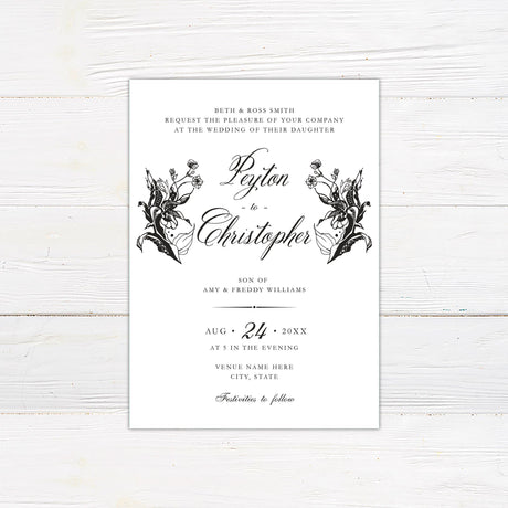 Nouveau Floral Invitations - goprintplus