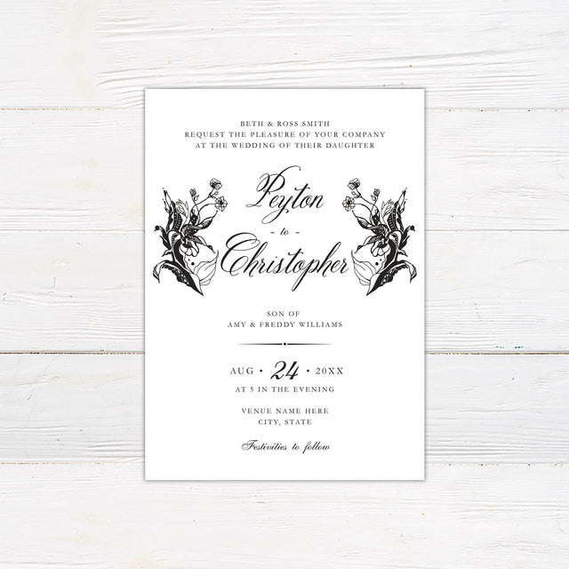 Nouveau Floral Invitations - goprintplus