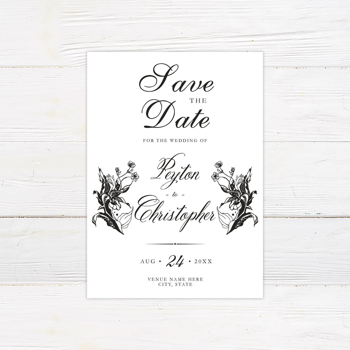 Nouveau Floral Invitations - goprintplus