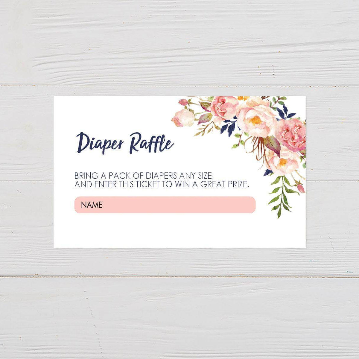 Pink Flowers Diaper Raffle – Go Print Plus