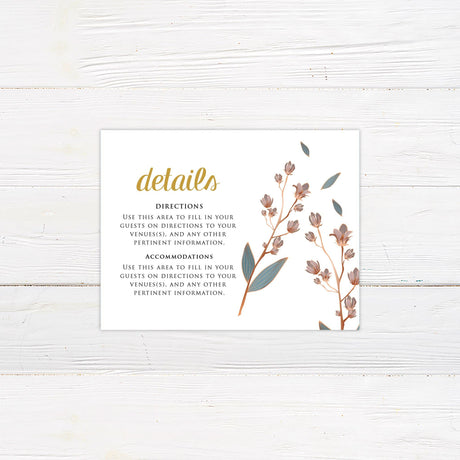 Rustic Botanical Details Cards - goprintplus