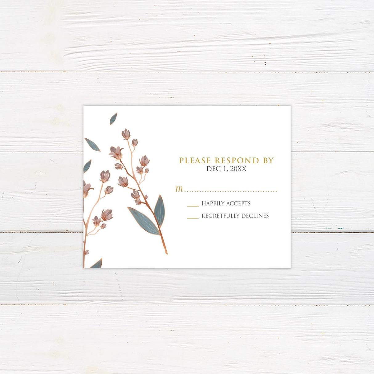 Rustic Botanical RSVP - goprintplus