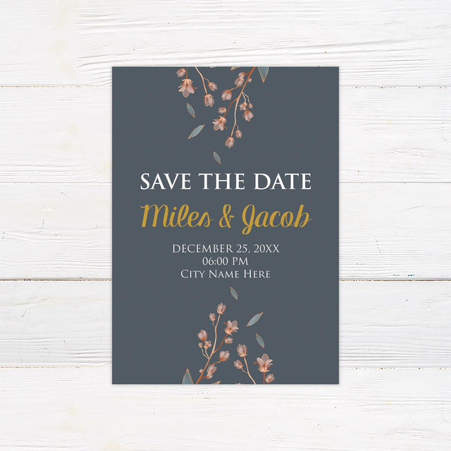 Rustic Botanical Save The Date - goprintplus