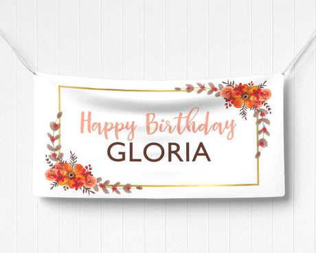 Orange Floral Birthday Invitation - goprintplus