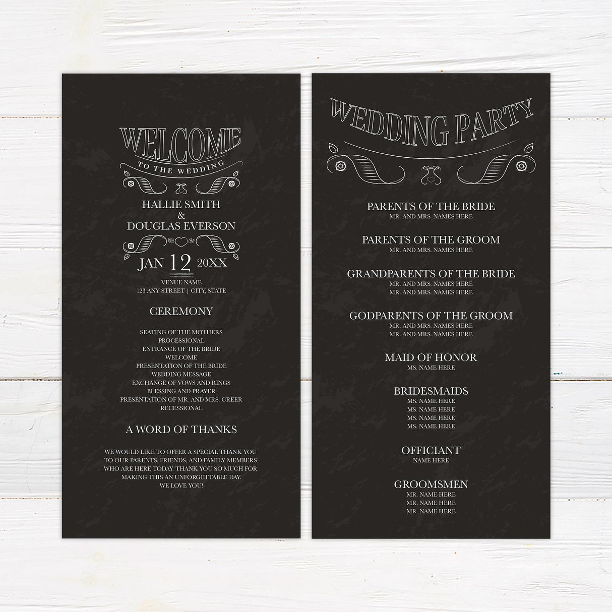 Ornate Chalkboard Invitations - goprintplus