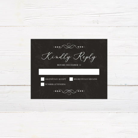 Ornate Chalkboard RSVP - goprintplus