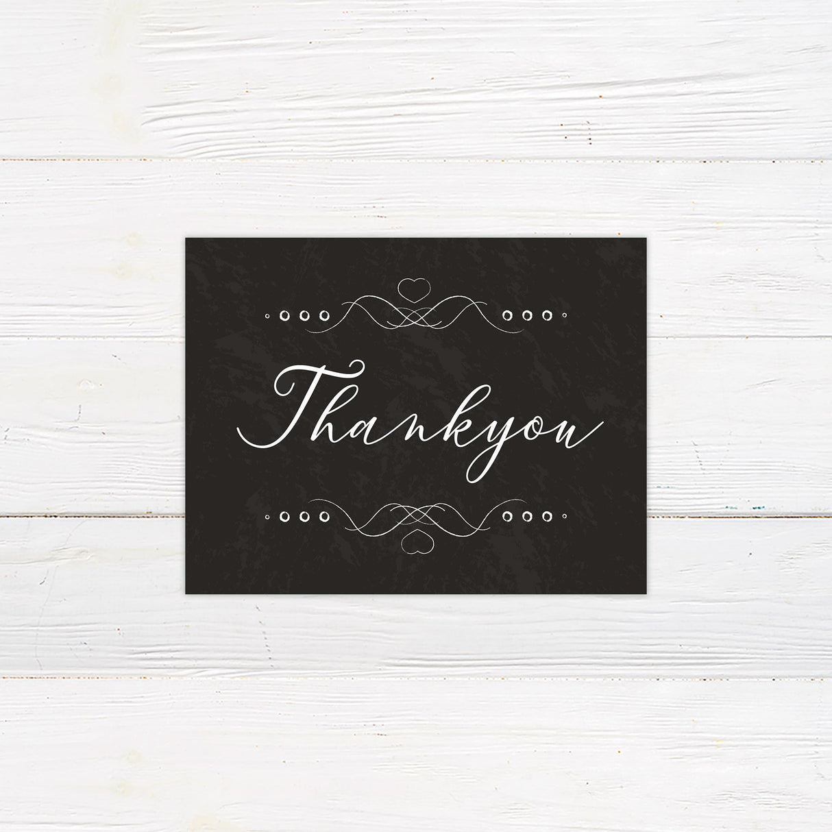 Ornate Chalkboard Thank You Card - goprintplus