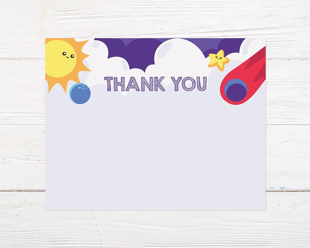 Outerspace Party Thank You Card - goprintplus