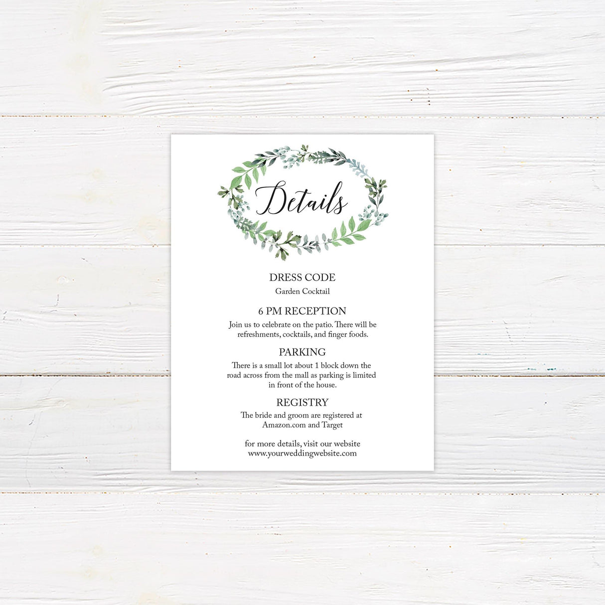 Oval Greenery Invitation - goprintplus