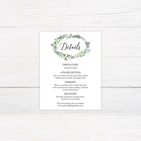 Oval Greenery Invitation - goprintplus