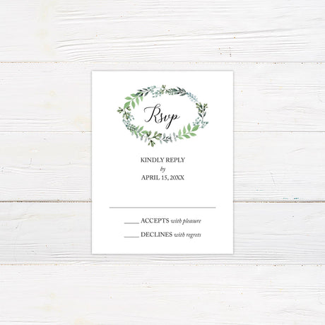 Oval Greenery Invitation - goprintplus