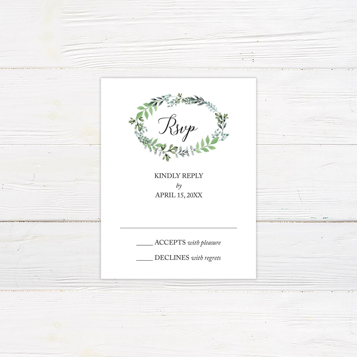 Oval Greenery RSVP - goprintplus