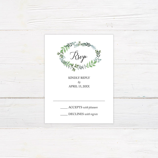 Oval Greenery RSVP - goprintplus