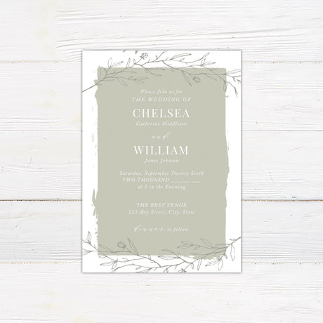 Painted Sage Invitations - goprintplus