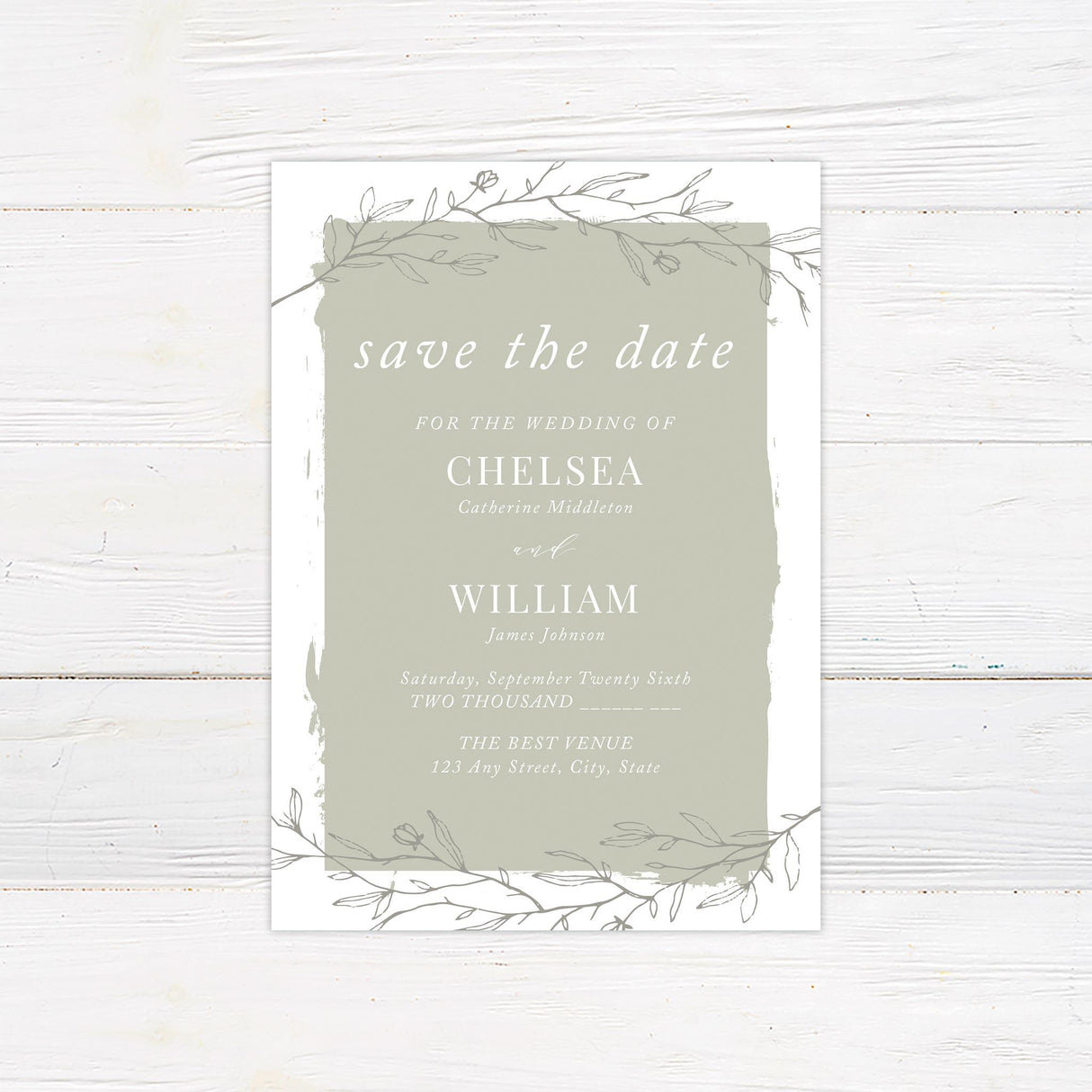 Painted Sage Save The Date - goprintplus