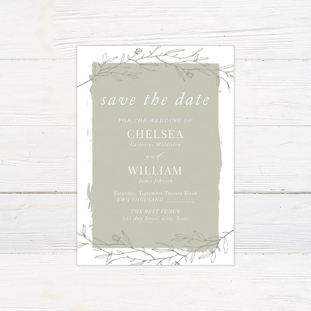 Painted Sage Save The Date - goprintplus