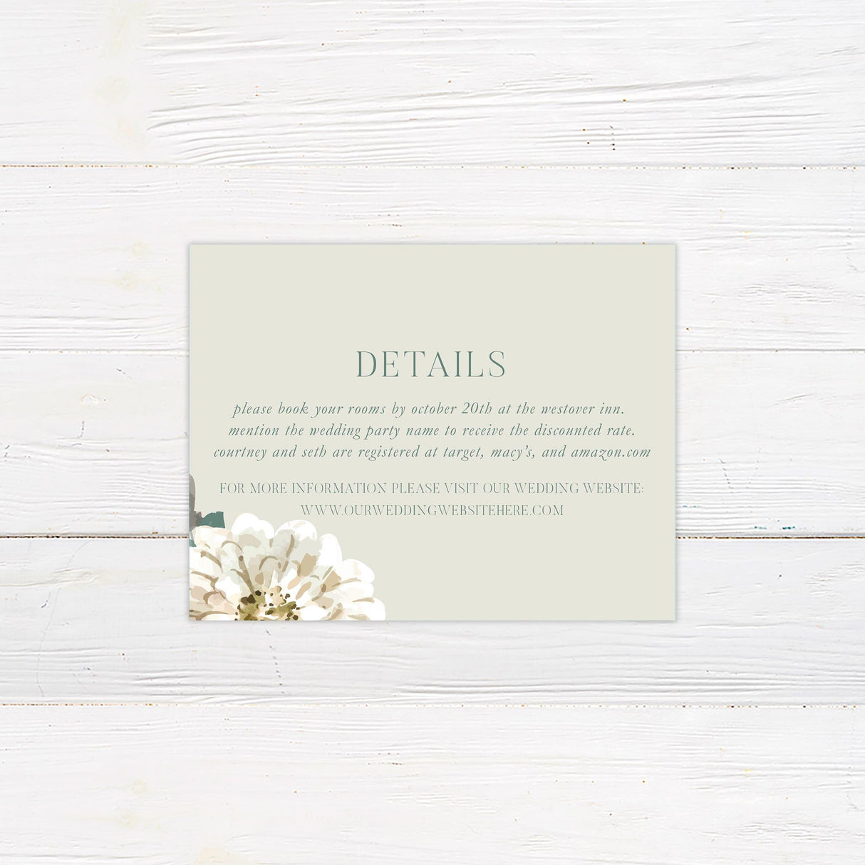 Painted White Floral Details Cards - goprintplus