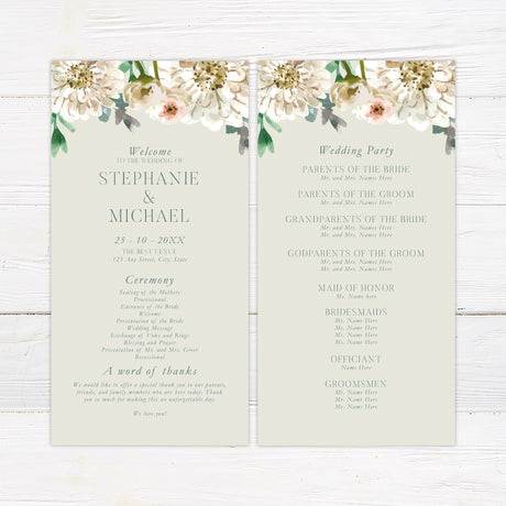 Painted White Floral Invitations - goprintplus