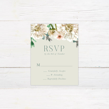 Painted White Floral Invitations - goprintplus