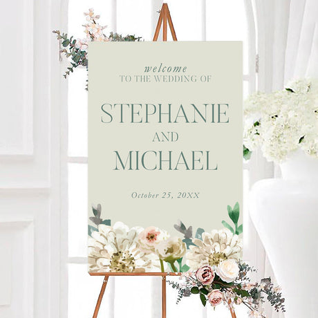 Painted White Floral Invitations - goprintplus