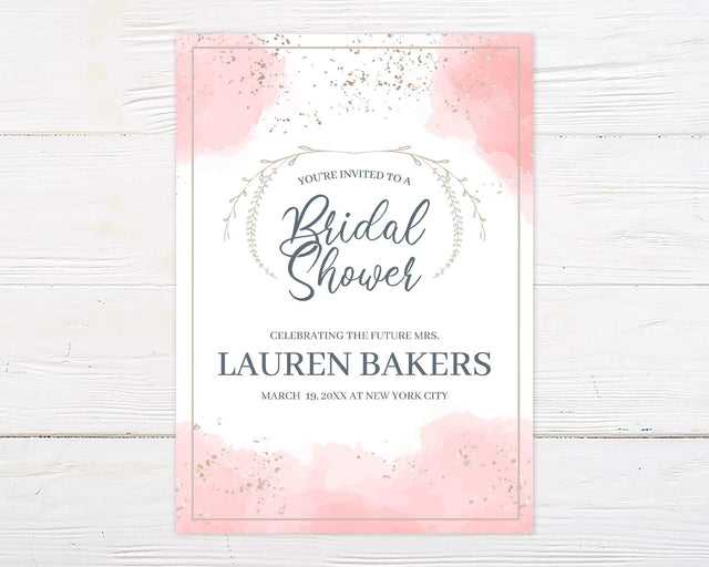 Pale Pink Watercolor Invitation - goprintplus