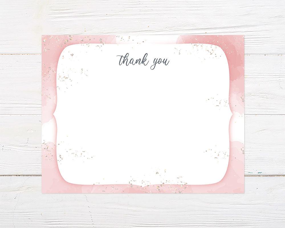 Pale Pink Watercolor Thank You Card - goprintplus