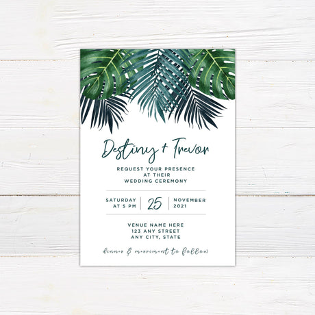 Palm Fronds Invitations - goprintplus