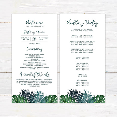 Palm Fronds Invitations - goprintplus