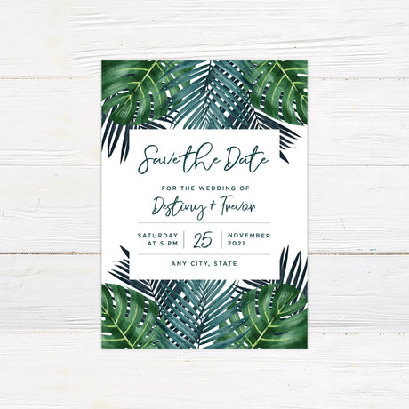 Palm Fronds Invitations - goprintplus