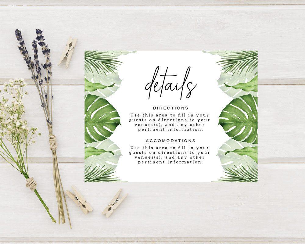 Palm Leaves Details Cards - goprintplus