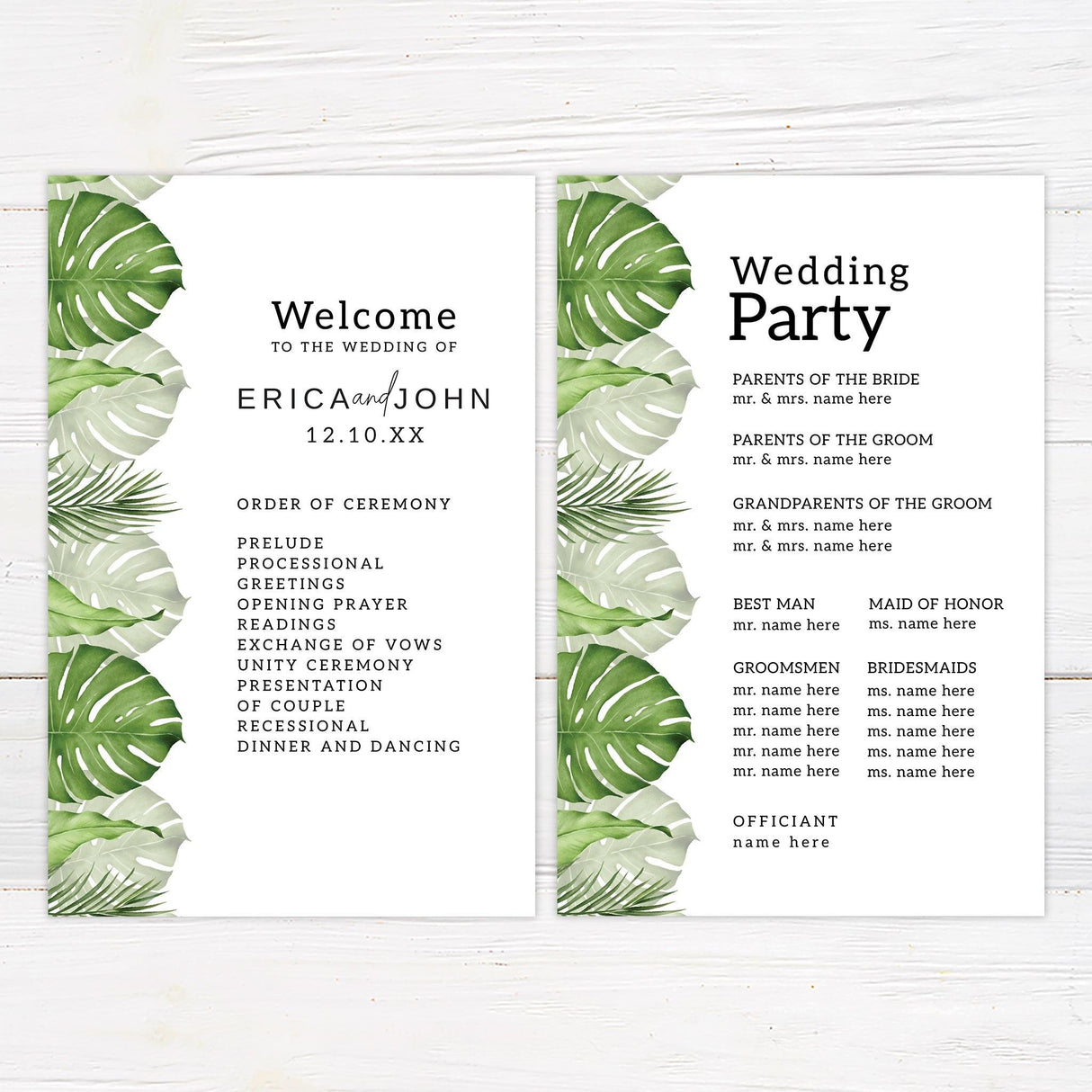 Palm Leaves Invitations - goprintplus