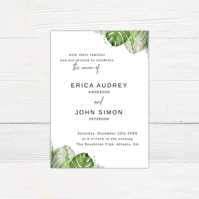 Palm Leaves Invitations - goprintplus