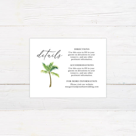 Palm Tree Details Cards - goprintplus