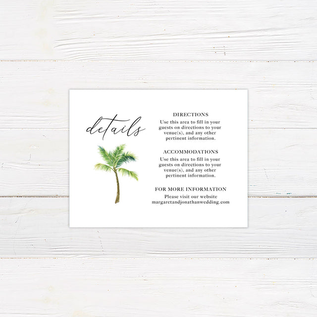 Palm Tree Details Cards - goprintplus