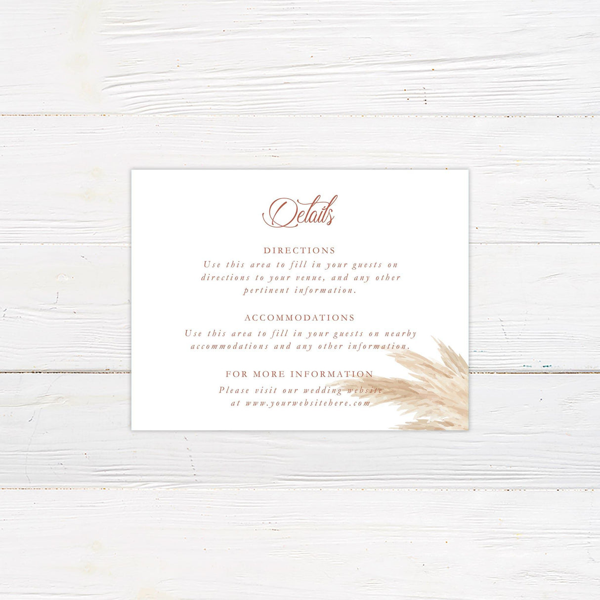 Pampas Grass Details Cards - goprintplus