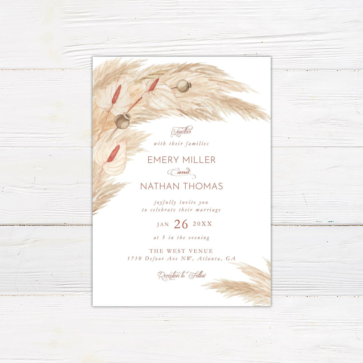 Pampas Grass Invitations - goprintplus