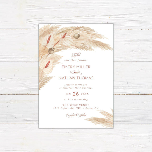 Pampas Grass Invitations - goprintplus