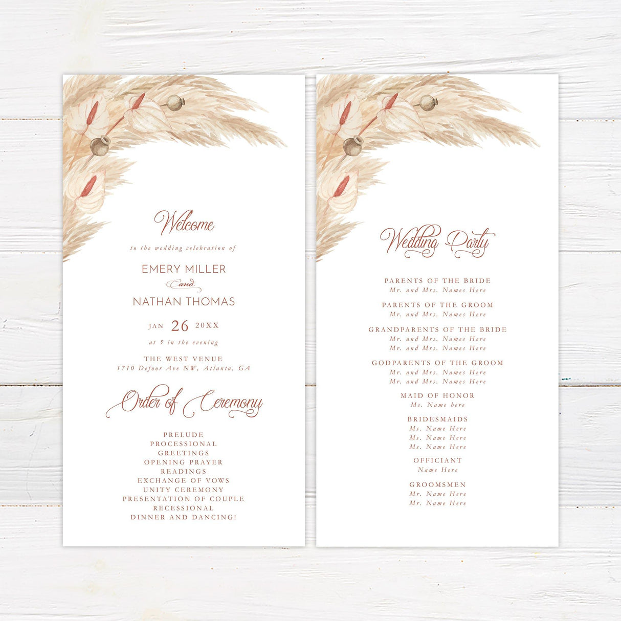 Pampas Grass Invitations - goprintplus