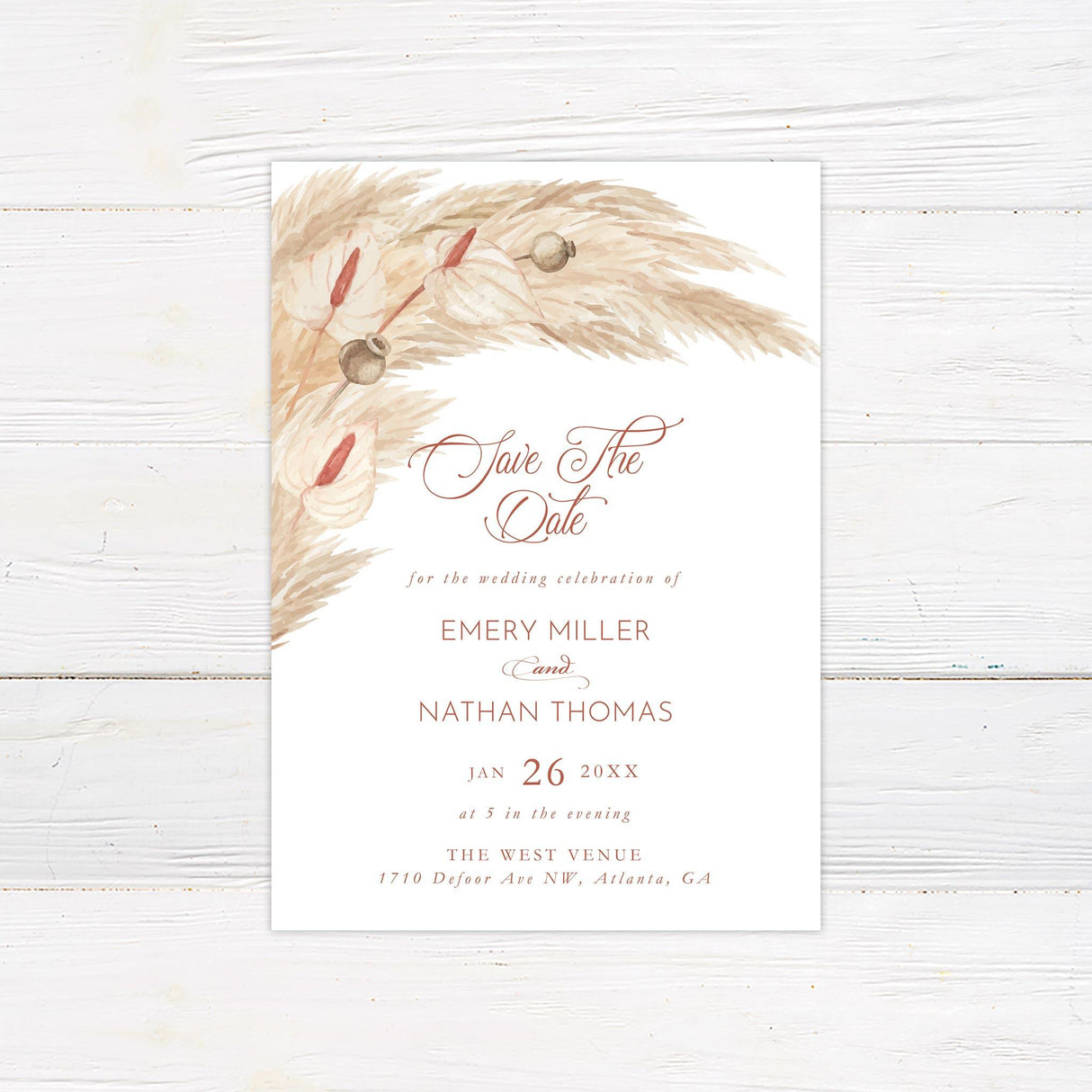 Pampas Grass Invitations - goprintplus