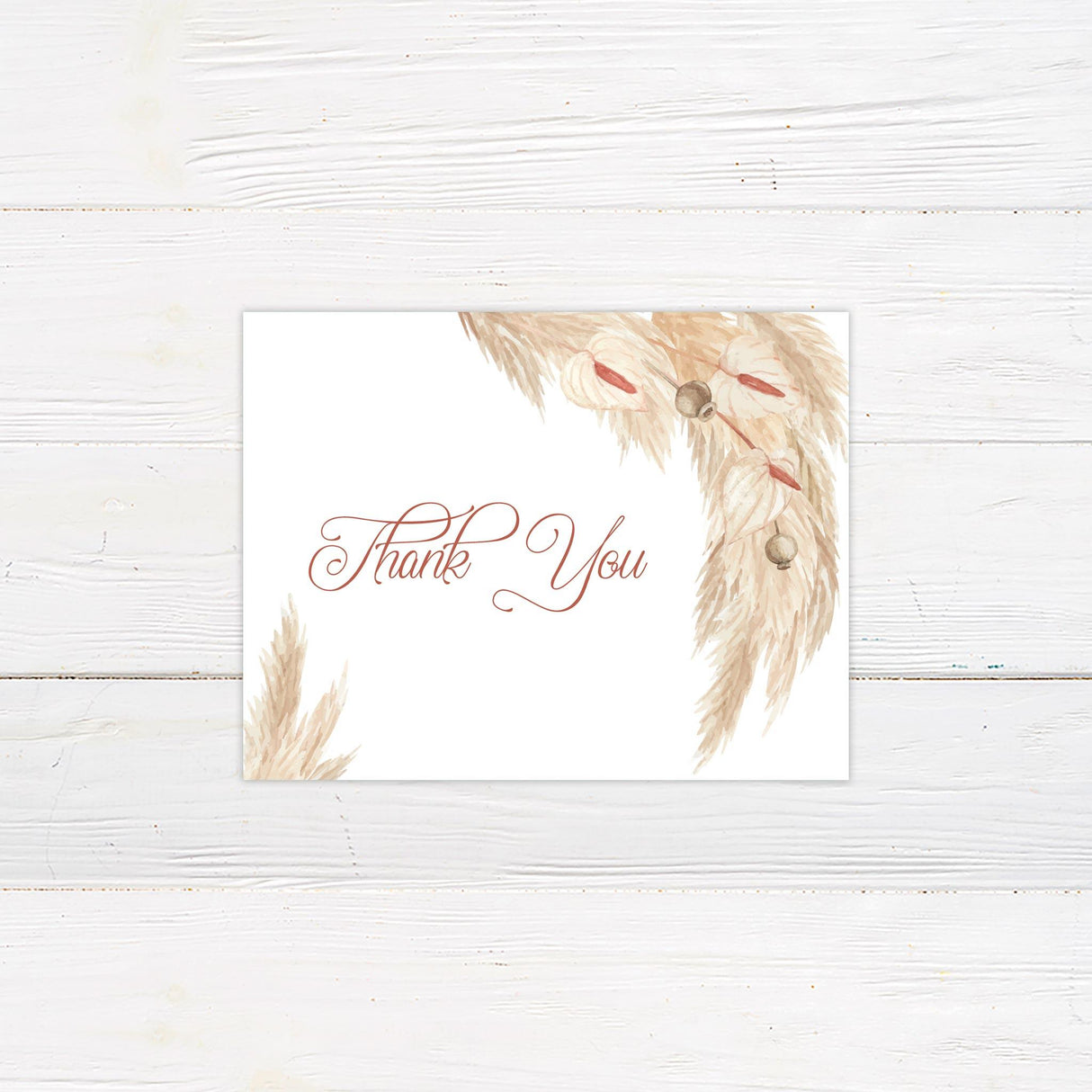 Pampas Grass Thank You Card - goprintplus