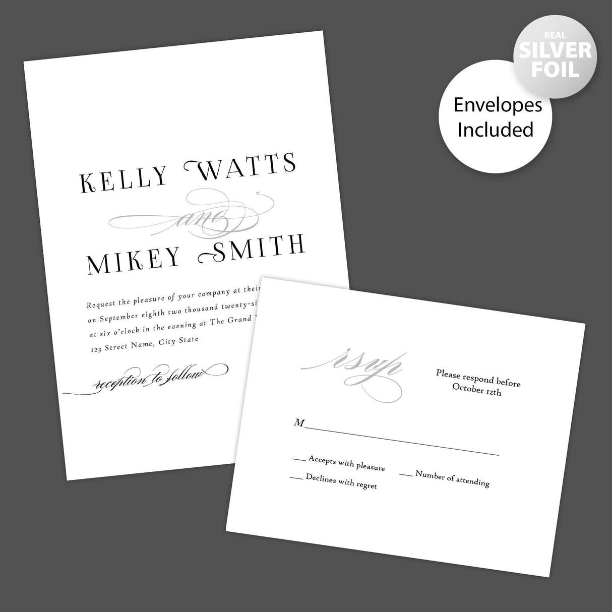 Paragraph Style Foil Invitation - goprintplus