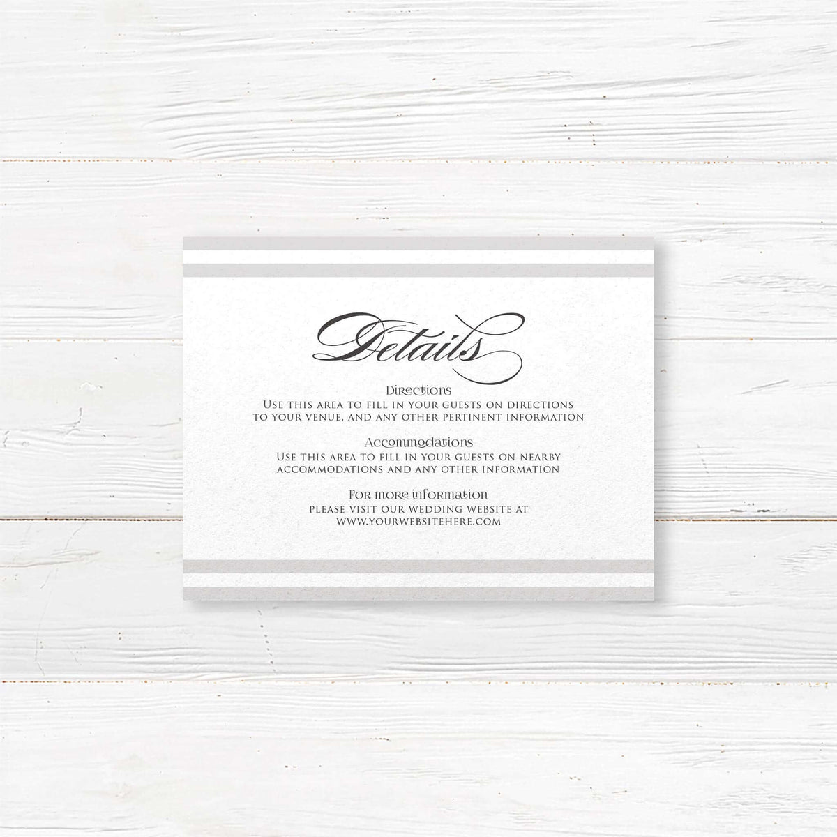 Paragraph Style Wedding Detail Card – Go Print Plus