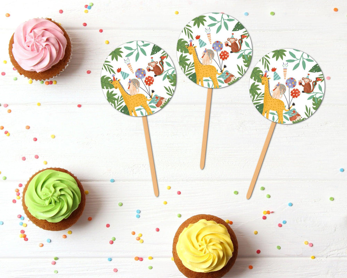 Party Animal Cupcake Topper - goprintplus