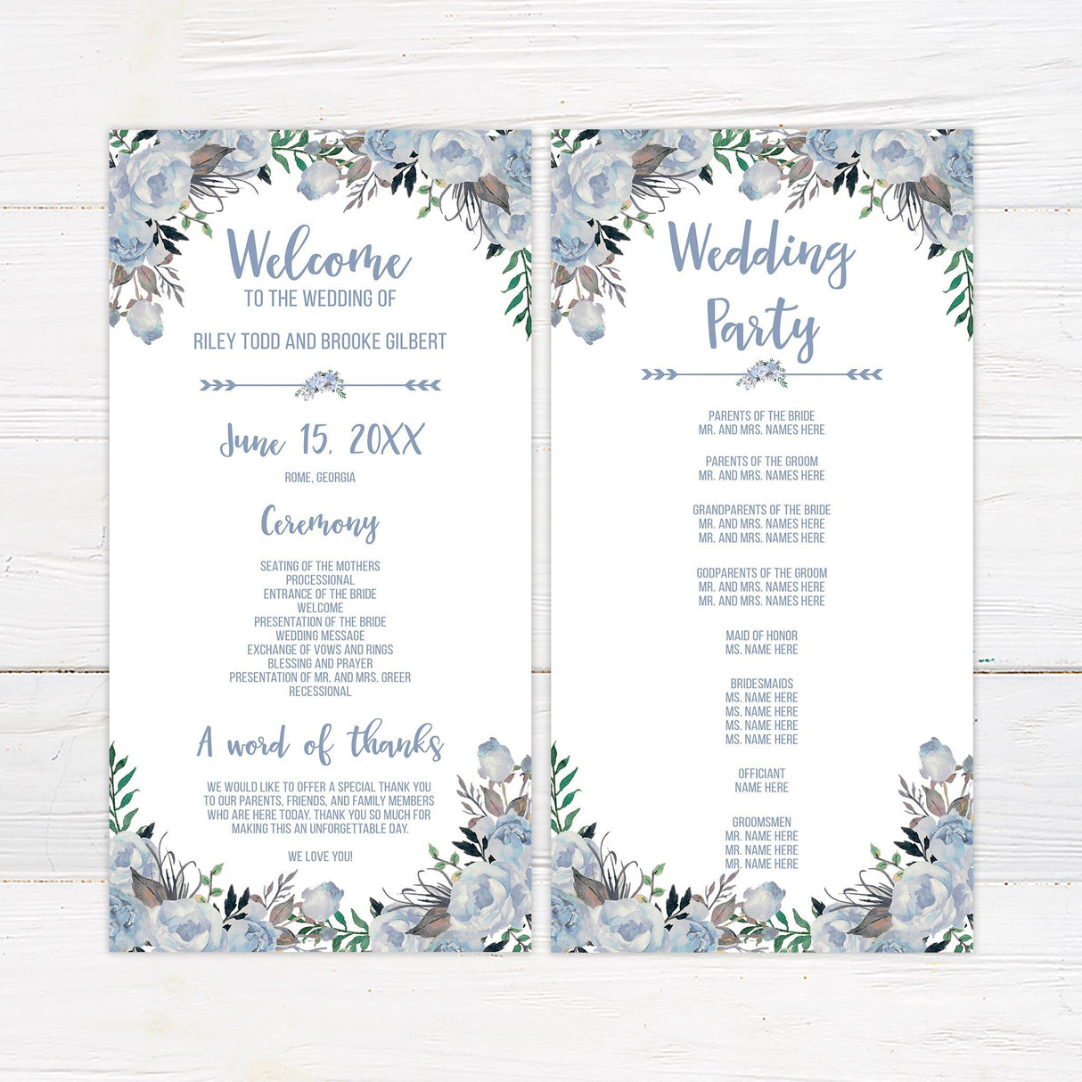 Pastel Blue Invitations - goprintplus