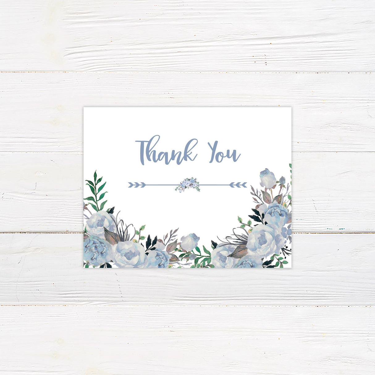 Pastel Blue Thank You Card - goprintplus