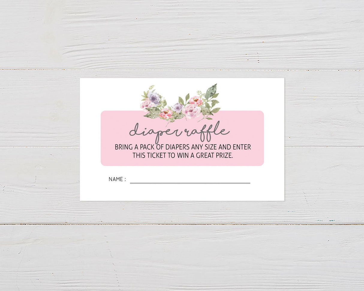 Pastel Floral Arch Diaper Raffle - goprintplus