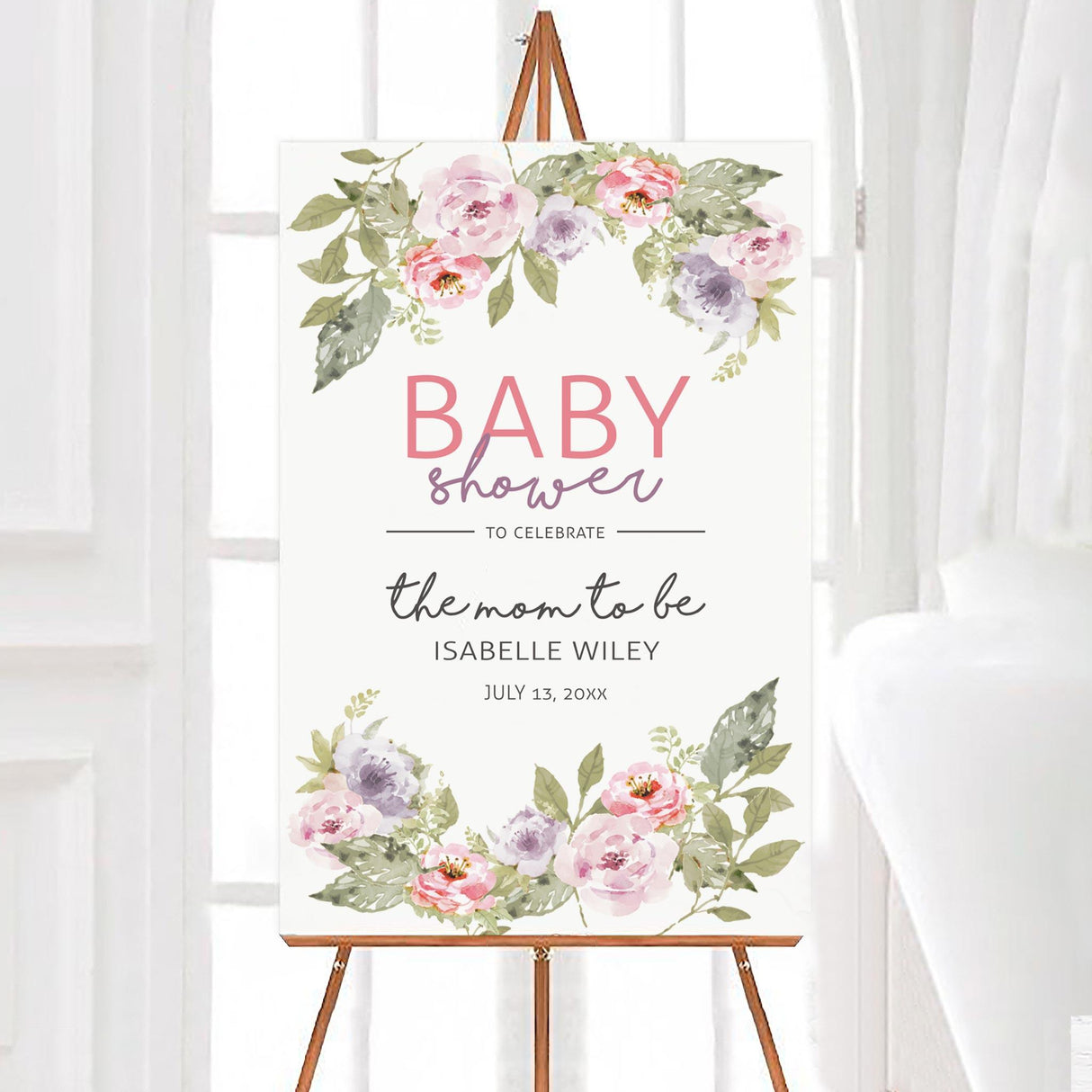 Pastel Floral Arch Sign - goprintplus