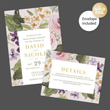 Pastel Flower Foil Invitation - goprintplus