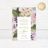 Pastel Flower Foil Invitation - goprintplus